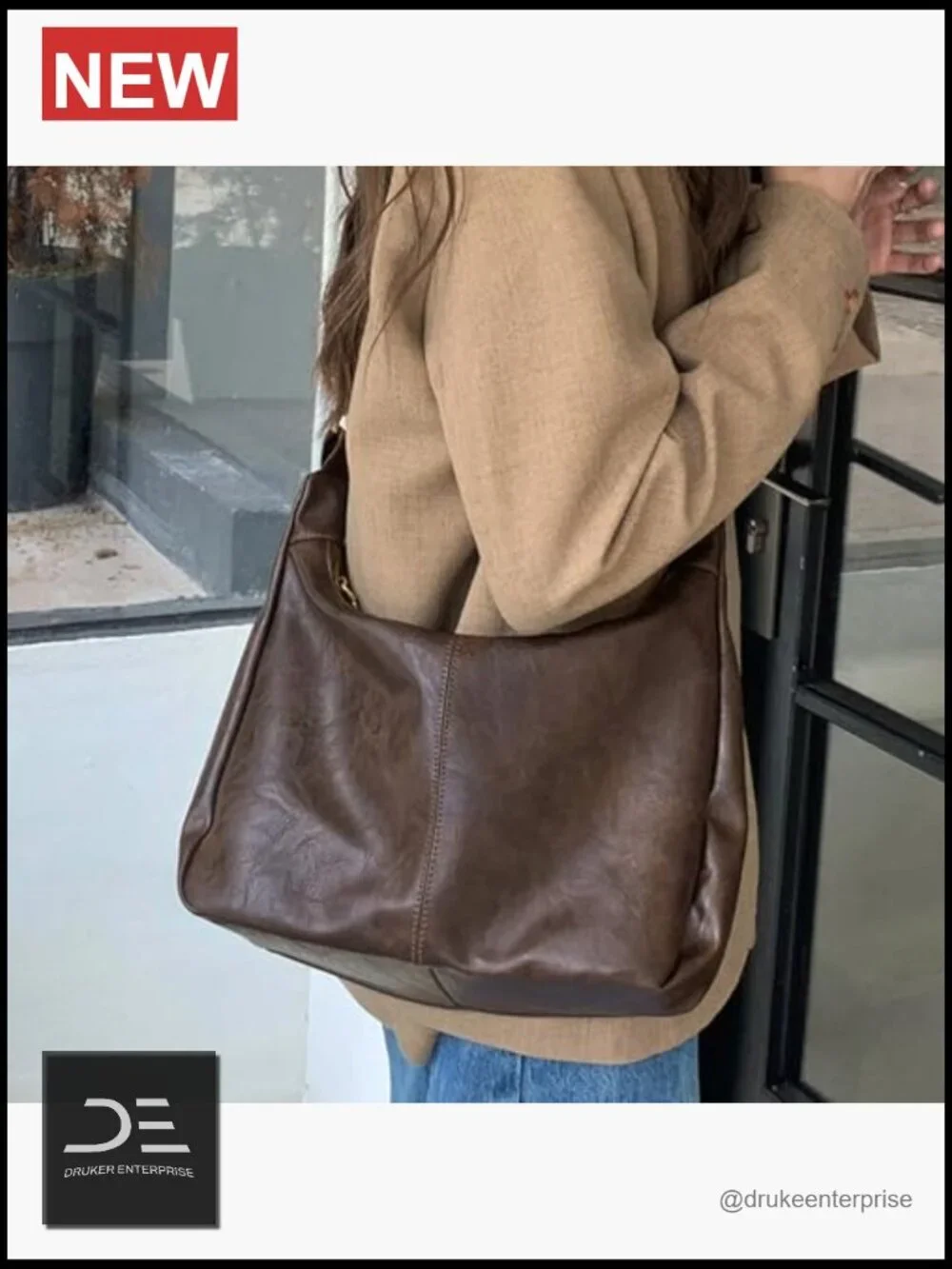 Ultra Soft Foldable Vegan Leather Hobo Bag, Lightweight Slouchy Shoulder Handbag